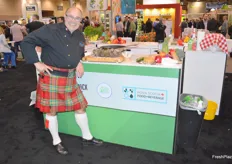 The Kilted Chef Alain Bosse is Canada's local celebrity chef who used ingredients of producers on display to delight visitors at the Nova-Scotia pavilion during the CPMA show.